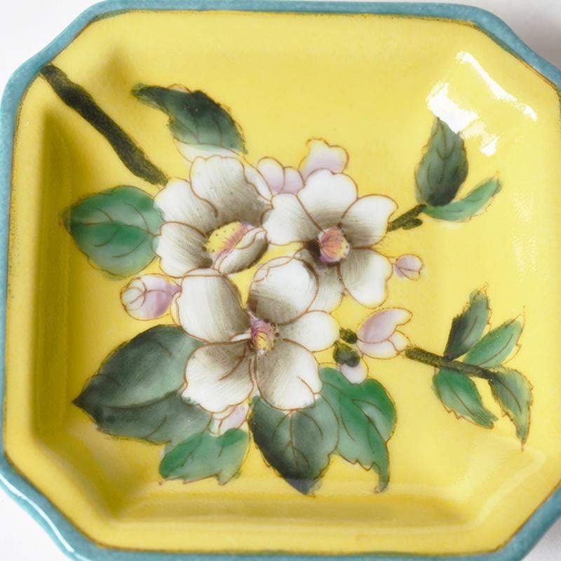 Trinket Dish - JI'AN JIARU Hand Painted, Ceramic Art, Trinket Dish, Yellow