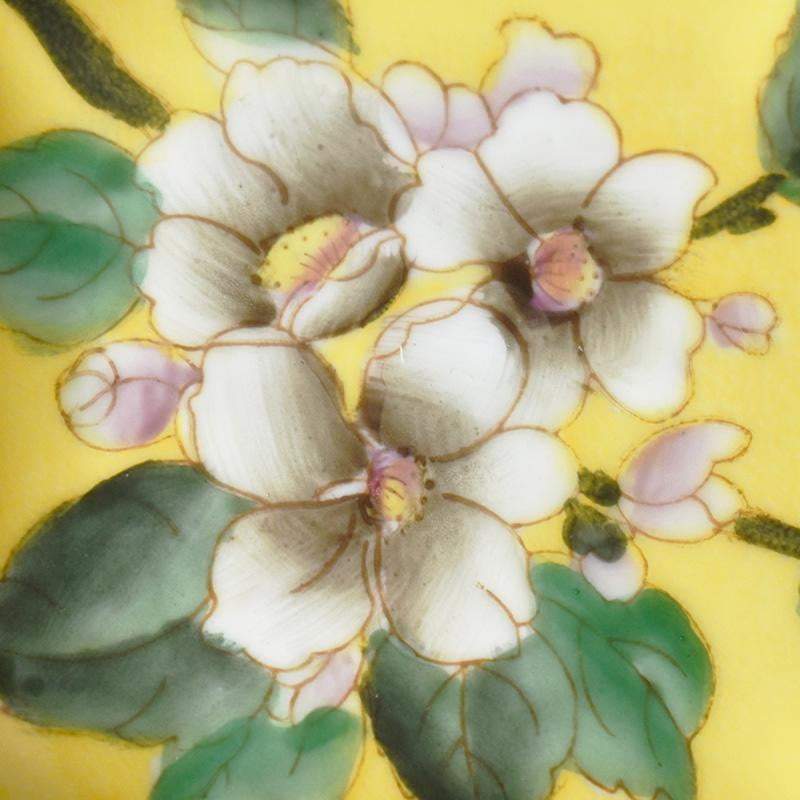 Trinket Dish - JI'AN JIARU Hand Painted, Ceramic Art, Trinket Dish, Yellow